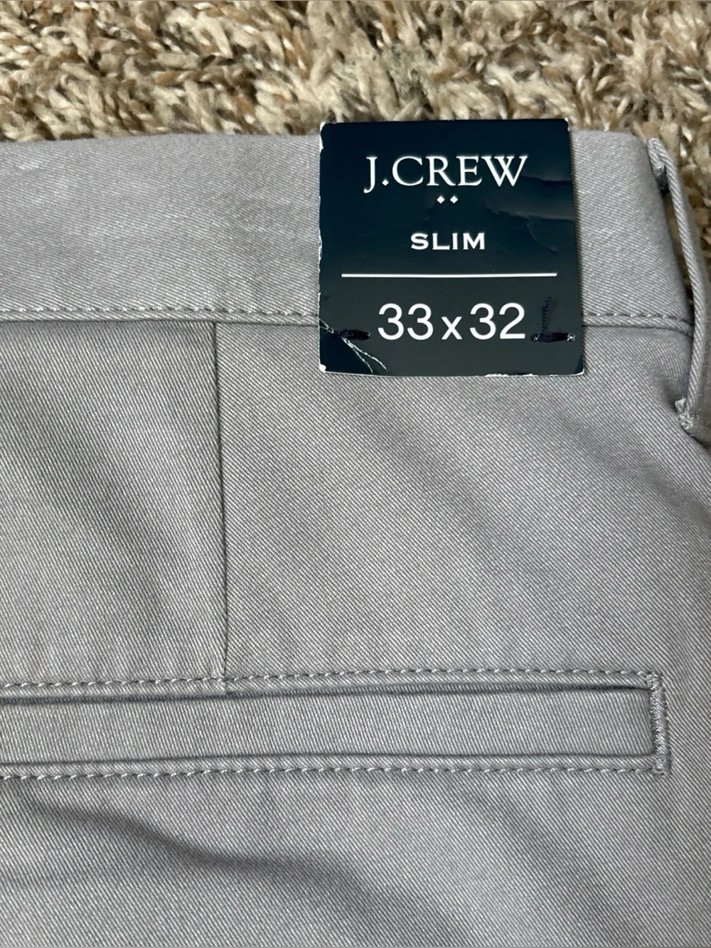 J. Crew Men’s Light Gray Slim Chino Pants